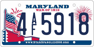 MD license plate 4AF5918