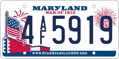MD license plate 4AF5919