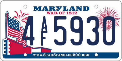 MD license plate 4AF5930