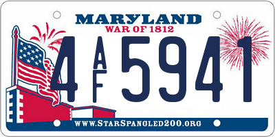 MD license plate 4AF5941