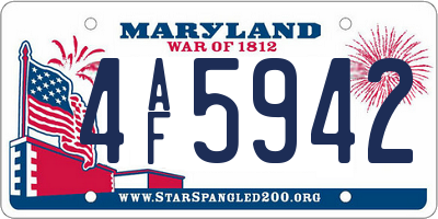 MD license plate 4AF5942