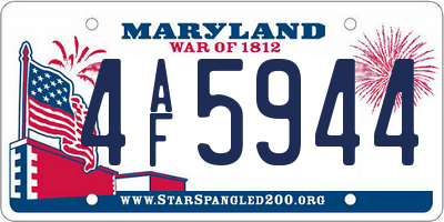 MD license plate 4AF5944
