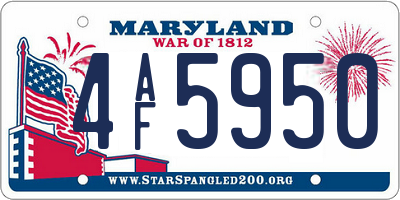 MD license plate 4AF5950