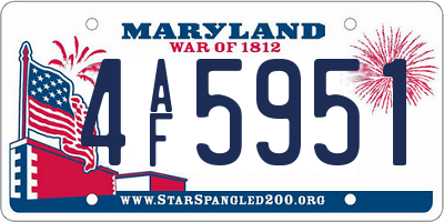 MD license plate 4AF5951