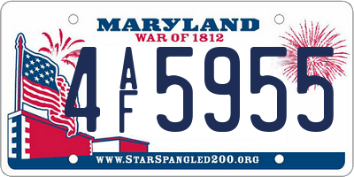 MD license plate 4AF5955