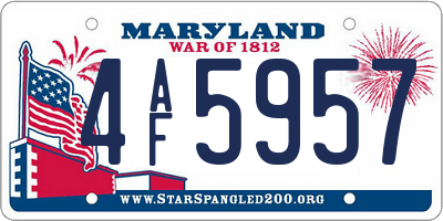 MD license plate 4AF5957
