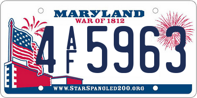 MD license plate 4AF5963