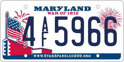 MD license plate 4AF5966