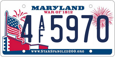 MD license plate 4AF5970