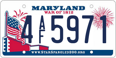 MD license plate 4AF5971