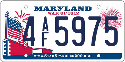 MD license plate 4AF5975