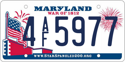MD license plate 4AF5977