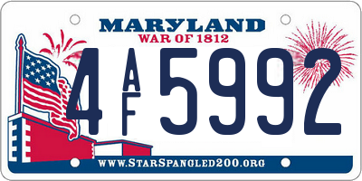 MD license plate 4AF5992