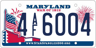 MD license plate 4AF6004