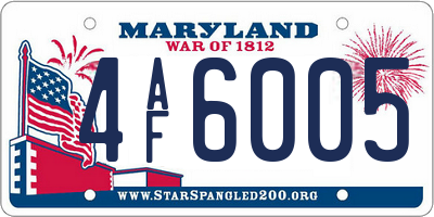 MD license plate 4AF6005