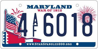 MD license plate 4AF6018