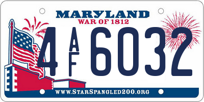 MD license plate 4AF6032