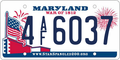 MD license plate 4AF6037