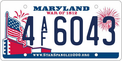 MD license plate 4AF6043