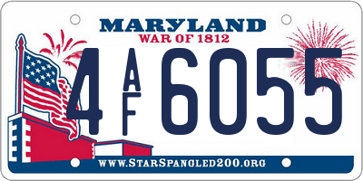 MD license plate 4AF6055
