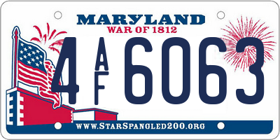 MD license plate 4AF6063
