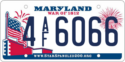 MD license plate 4AF6066
