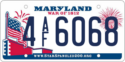 MD license plate 4AF6068