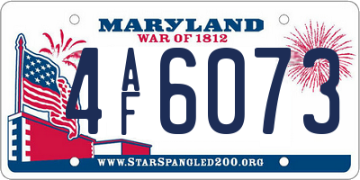 MD license plate 4AF6073