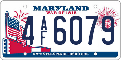 MD license plate 4AF6079