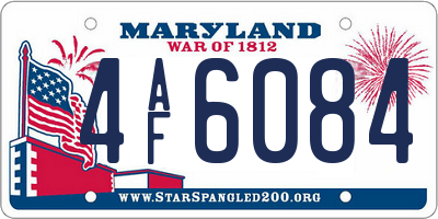 MD license plate 4AF6084