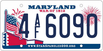 MD license plate 4AF6090