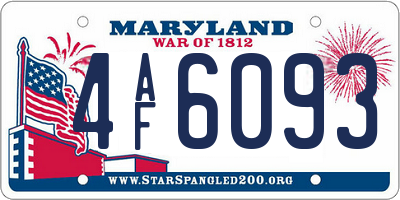 MD license plate 4AF6093