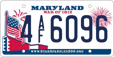 MD license plate 4AF6096