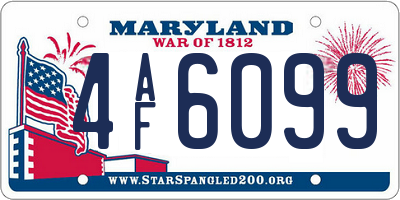 MD license plate 4AF6099