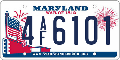 MD license plate 4AF6101