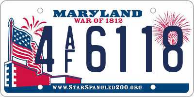 MD license plate 4AF6118