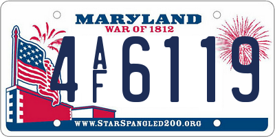 MD license plate 4AF6119