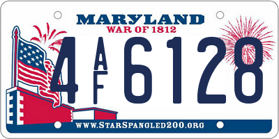 MD license plate 4AF6128