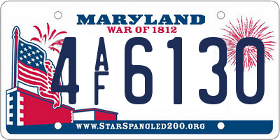 MD license plate 4AF6130