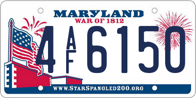 MD license plate 4AF6150