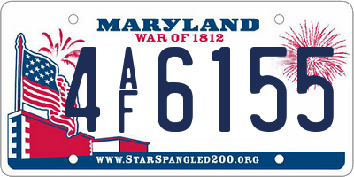MD license plate 4AF6155