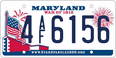 MD license plate 4AF6156