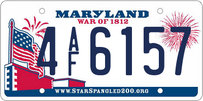 MD license plate 4AF6157