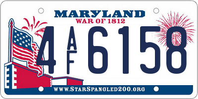 MD license plate 4AF6158