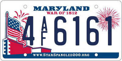 MD license plate 4AF6161