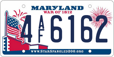 MD license plate 4AF6162