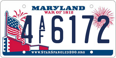 MD license plate 4AF6172