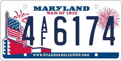 MD license plate 4AF6174