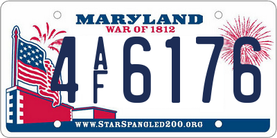 MD license plate 4AF6176