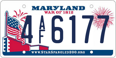 MD license plate 4AF6177